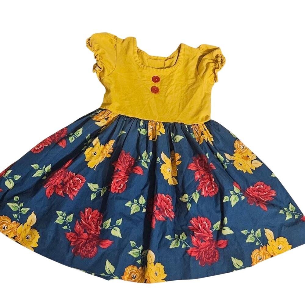 Eleanor rose yellow navy dress